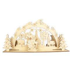 scene de noel bois cisele planche 44 x 30 x 02 cm decors 6 a 19 cm