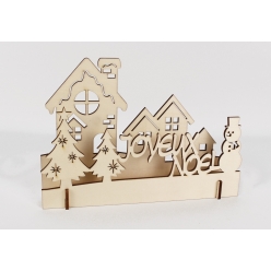 mini scene de noel en bois cisele a monter 23x16x35 cm