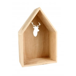 etagere maison bois decoupe cerf 235 x 15 x 8 cm