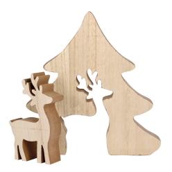 sapin bois 185 x 155 x 25 cm cerf amovible