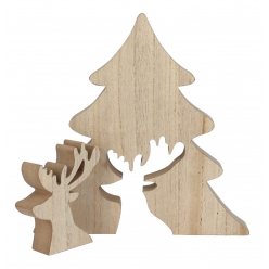 sapin bois 225 x 22 x 25 cm cerf amovible