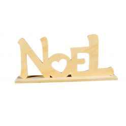 mot noel bois a poser 20 x 9 x 4 cm