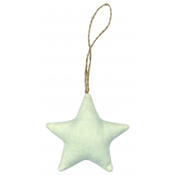 suspension etoile tissu coton naturel 8 x 2 cm