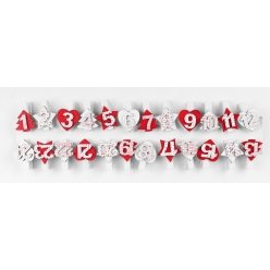 pinces a linge noel blanc rouge numerotees 35 cm x 24 pcs