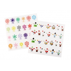 stickers noel transparents numerotes 2 a 3cm pour calendrier x 48pcs