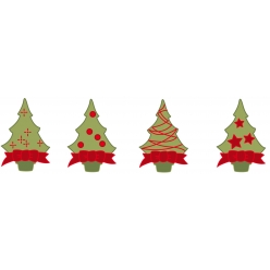embellissements sapin bois peint 4 cm x 8 pcs
