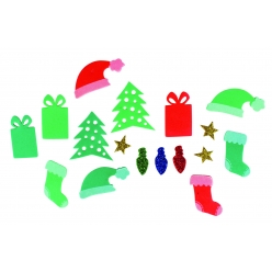 stickers caoutchouc mousse 15 a 45cm x 74 pcs