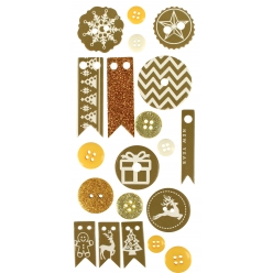 embellisseurs adhesifs noel or 1 a 3 cm x 20 pcs