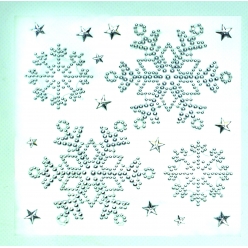 sticker strass flocon etoile cristal 1 a 85 cm x 17 pcs