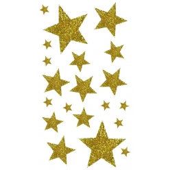 stickers etoiles or paillete 1 a 5 cm x 20 pcs