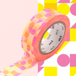 masking tape mt mosaique formes rose  maru pink