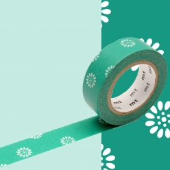masking tape mt fleurs fond vert  natsukusa