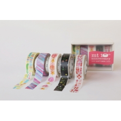 masking tape mt boite de 5 rouleuax assortis anniversaire