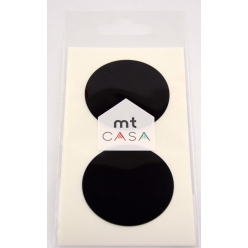 masking tape mt casa seal sticker rond en washi noir  black