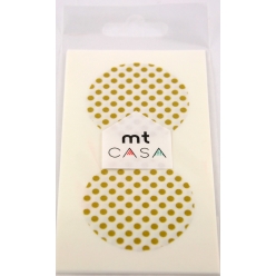 masking tape mt casa seal sticker rond en washi pois or  dot gold