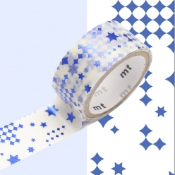 masking tape mt fab metallise etoiles bleu  star blue