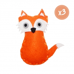 kit renard foxy en feutrine x3