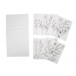 cartes a colorier et enveloppe fleurs 135 x 135 cm x 6 pcs