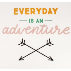 transfert textile everyday is an adventure 18 x 14 cm