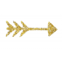 mini transfert textile paillete fleche dore 1 cm x 30 pcs