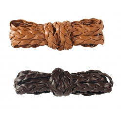 lien similicuir tresse marron camel 7 mm x 1 m x 2 pcs
