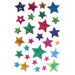 sticker epoxy etoile couleurs assorties 13 a 22 mm x 29 pcs