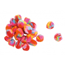 pompon acrylique multicolore 09 a 15 cm x 45 pcs