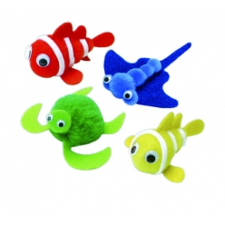 kit pompon amis de la mer 4 personnages a creer soi meme