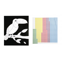 tableau sticker au numero avec sticker epoxy perroquet 22 x 185 cm