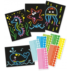 feuille cartonnee a4 animaux x 4pcs et planche de gommettes x 7 pcs