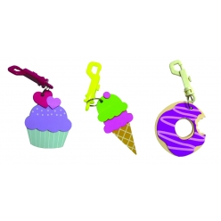kit porte cles bonbon porte clefs x 3 formes mousse x 8 pcs