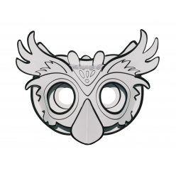 masque 3d carte forte hibou a colorier et a monter