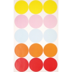 gommettes rondes couleurs assorties 3 cm x 4 planches