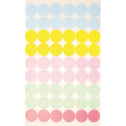 gommettes rondes couleurs assorties 15 cm x 4 planches
