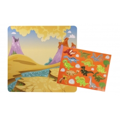 scene dinosaure 203 x 254 cm et gommettes x 22pcs