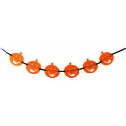 guirlande feutrine 1m citrouille x 6 formes 8cm