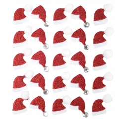 stickers pailletes bonnet de pere noel 2 x 15 cm x 25 pcs