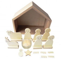 creche en bois 13 elements 18 x 15 x 75 cm