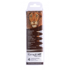 set graph it pochette de 4 feutres pinceau brush liners degrades bruns