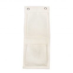 range courriers ecru en coton 14x34 cm