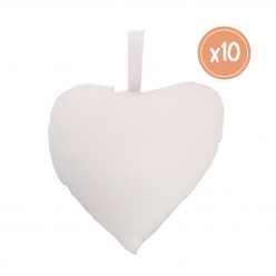 coeur en coton a decorer 8x9 cm 10 pieces