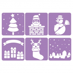 pochoir pour enfant vive le vent 14x14 cm 6 pieces