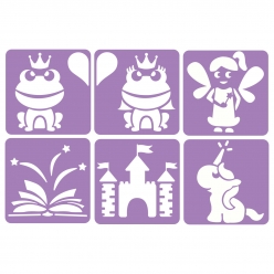 pochoir pour enfant il etait une fois 14x14 cm 6 pieces