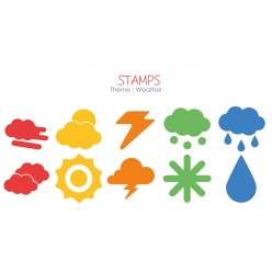 gros tampon pour enfant meteo 10 pieces