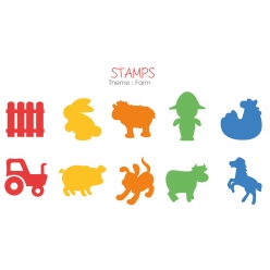 gros tampon pour enfant a la ferme 10 pieces