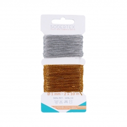 fil dore et argente 1mm x 10 m 2 pieces