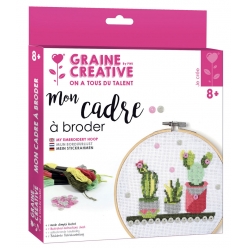 kit canevas sur tambour a broder cactus o 155 cm