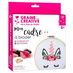 kit canevas sur tambour a broder licorne o 155 cm