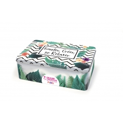 boite en metal pour ranger la fimo modele tropicale