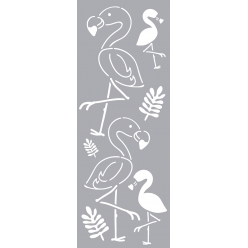 pochoir deco 15x40 cm flamant rose